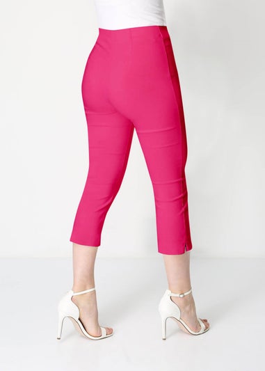 Roman Cerise Pink Cropped Stretch Trouser Capri Summer Leggings 3/4 Pedal Pushers