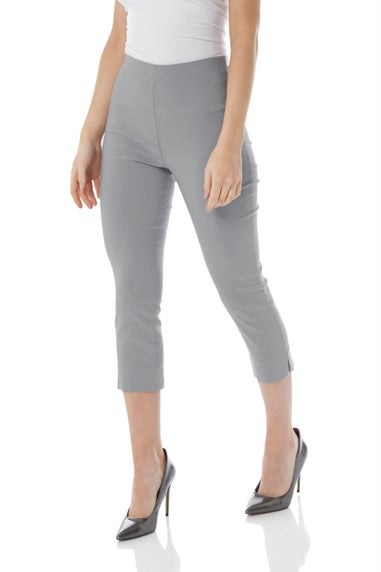 Roman Light Grey Cropped Stretch Trouser Capri Summer Leggings 3/4 Pedal Pushers