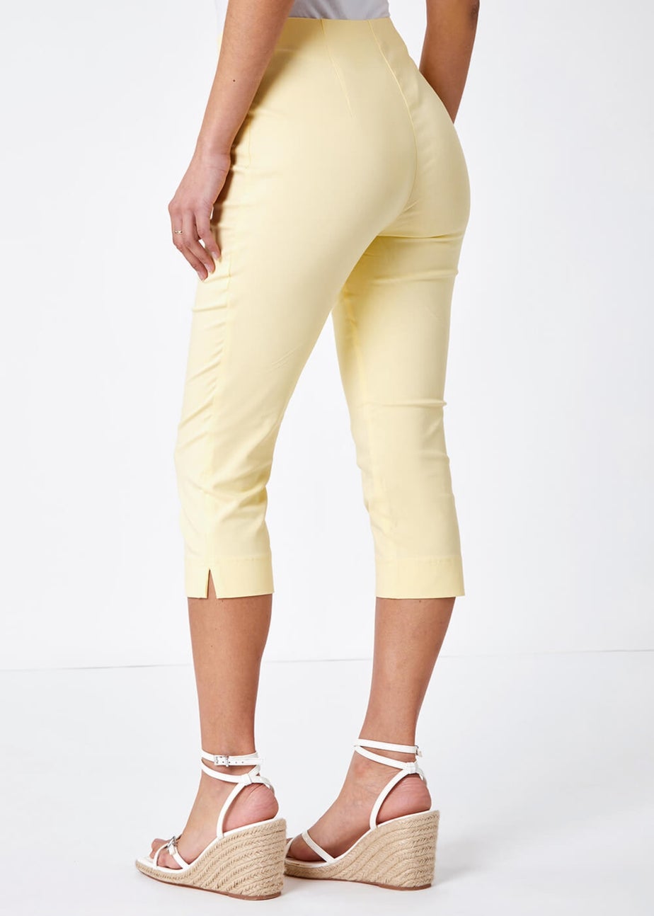 Roman Lemon Cropped Stretch Trouser Capri Summer Leggings 3/4 Pedal Pushers
