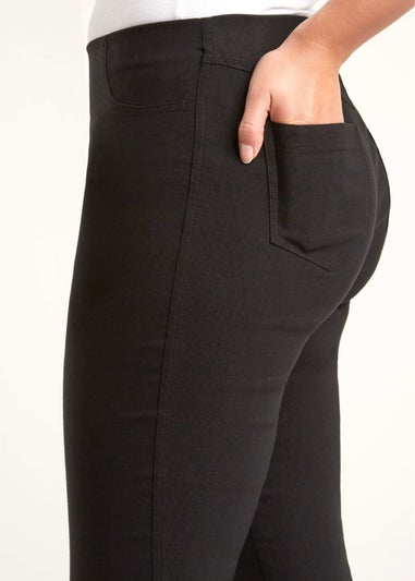 Roman Black 3/4 Length Stretch Elastic Waist Trouser