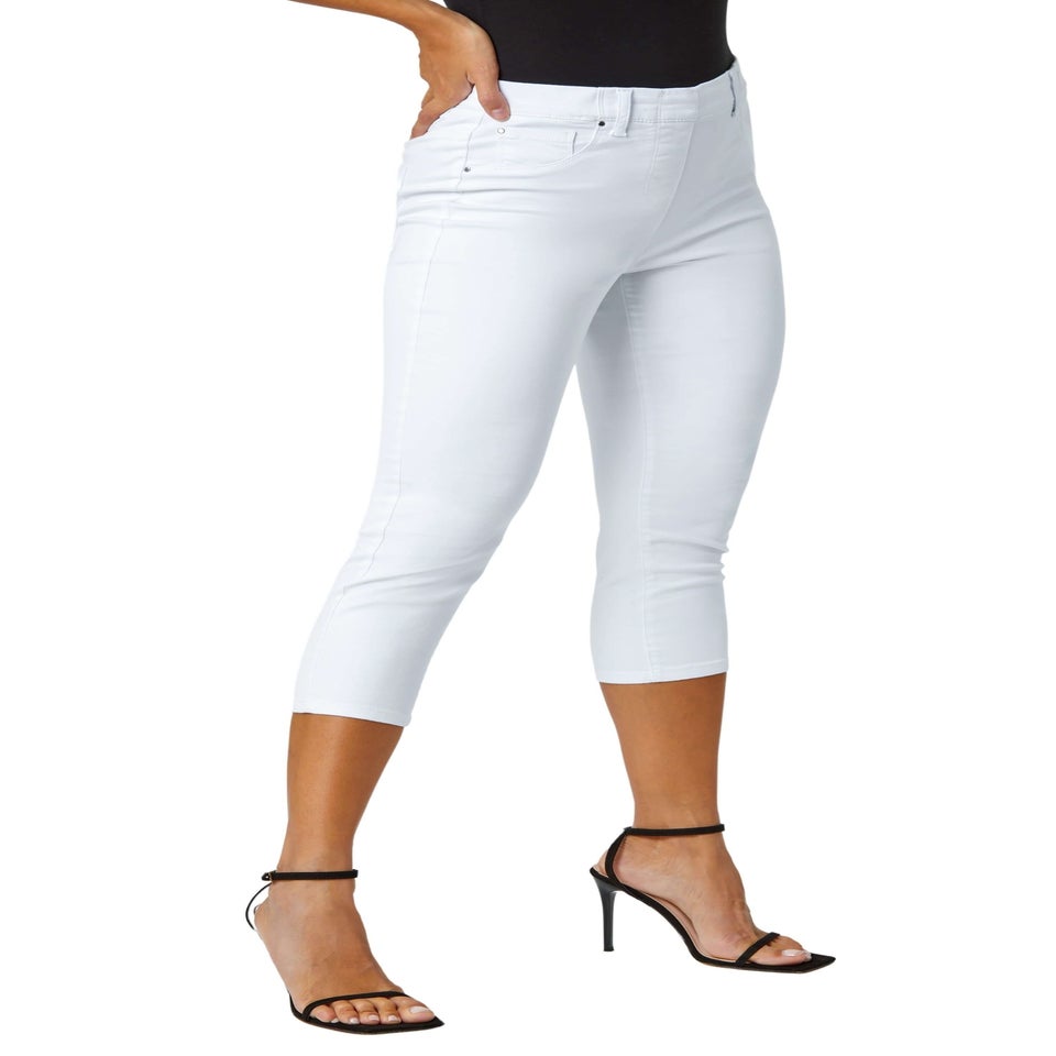 Roman White Cropped Stretch Denim Jegging