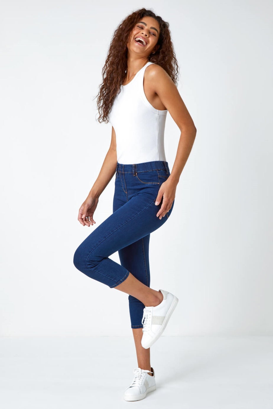 Roman Indigo Cropped Stretch Denim Jegging