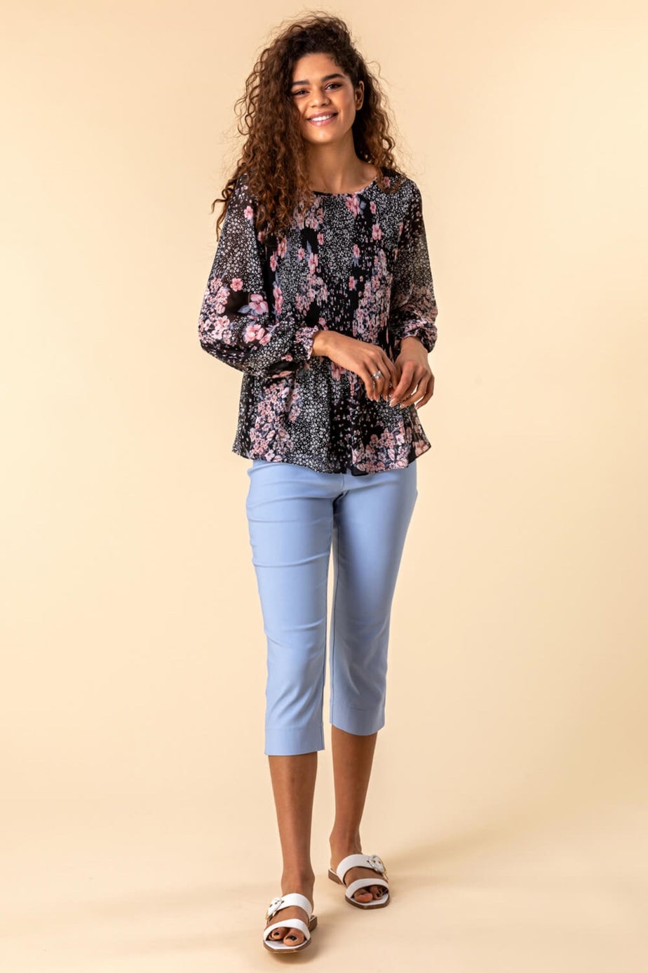 Roman Light Blue Cropped Stretch Trouser