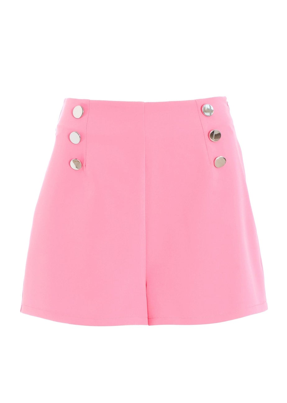 Quiz Pink Button Tailored Shorts