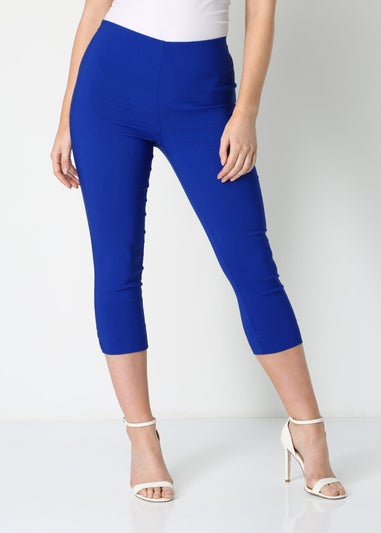 Roman Royal Blue Cropped Stretch Trouser Capri Summer Leggings 3/4 Pedal Pushers