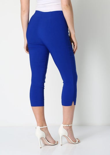 Roman Royal Blue Cropped Stretch Trouser Capri Summer Leggings 3/4 Pedal Pushers