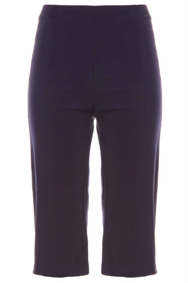 Roman Navy Knee Length Stretch Shorts