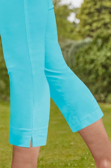 Roman Turquoise Cropped Stretch Trouser Capri Summer Leggings 3/4 Pedal Pushers