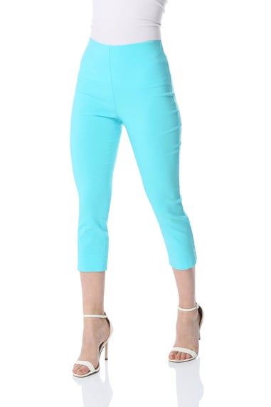 Roman Turquoise Cropped Stretch Trouser Capri Summer Leggings 3/4 Pedal Pushers