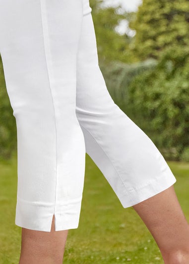 Roman White Cropped Stretch Trouser Capri Summer Leggings 3/4 Pedal Pushers