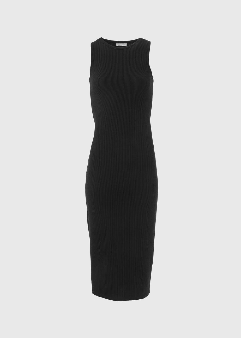 Black Midi Ribbed Dress