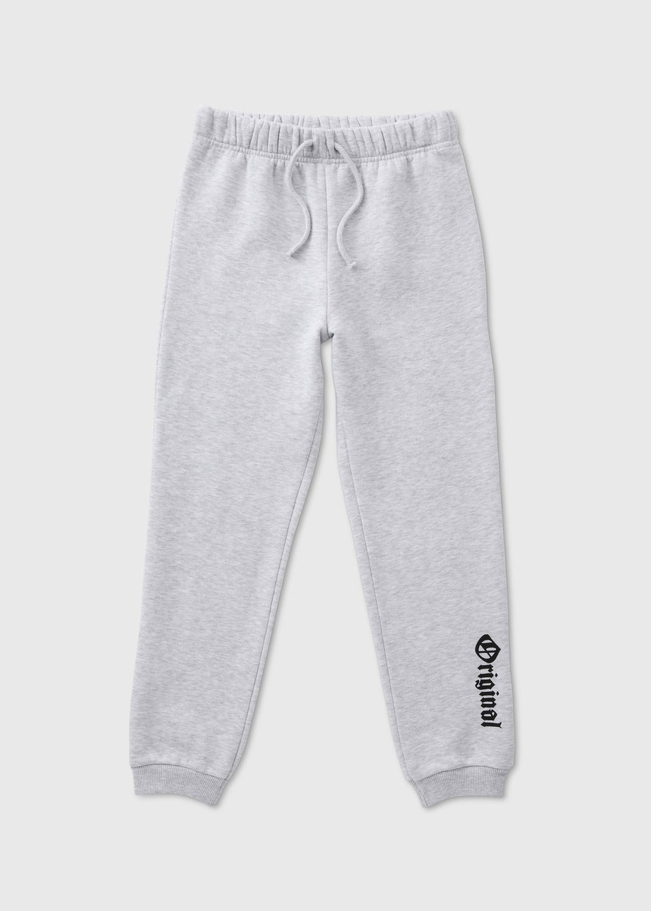 Boys Grey Marl Original Print Co Ord Joggers (7-13yrs)