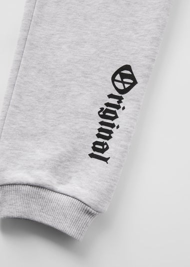 Boys Grey Marl Original Print Co Ord Joggers (7-13yrs)