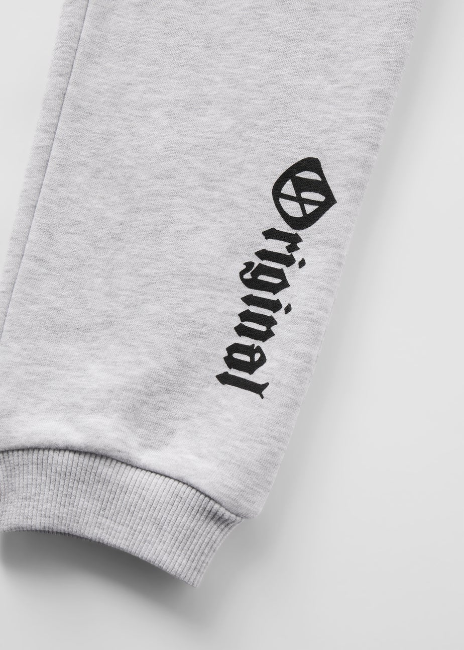 Boys Grey Marl Original Print Co Ord Joggers (7-13yrs)