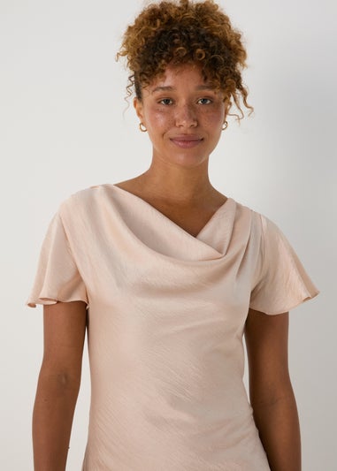 Champagne Tie Back Satin Dress