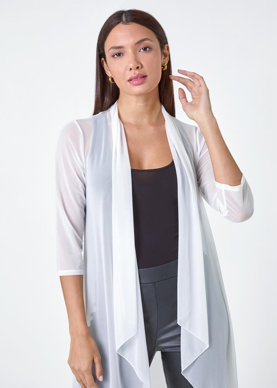 Roman Ivory Mesh Longline Kimono