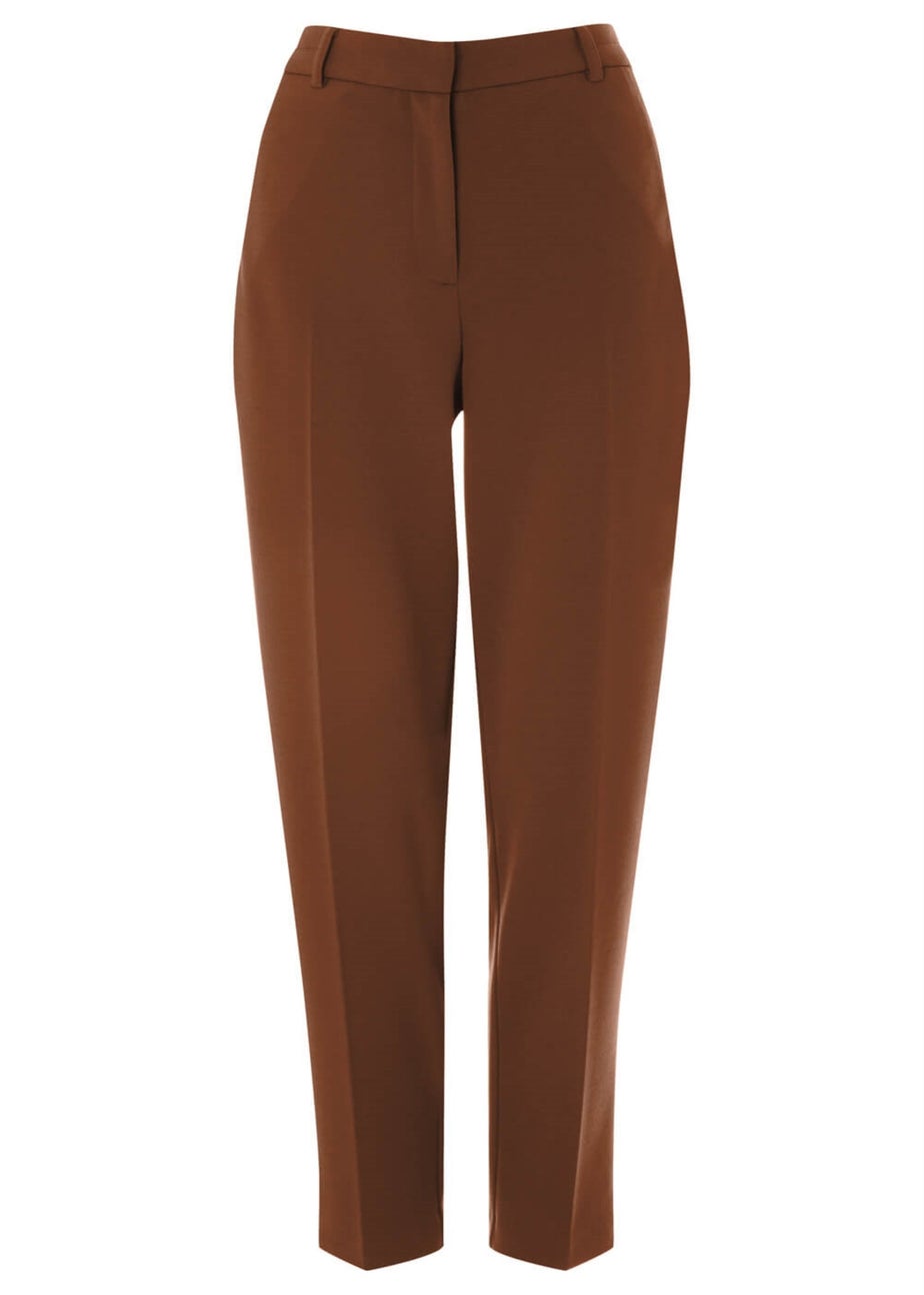 Roman Chocolate Long Straight Leg Stretch Trouser