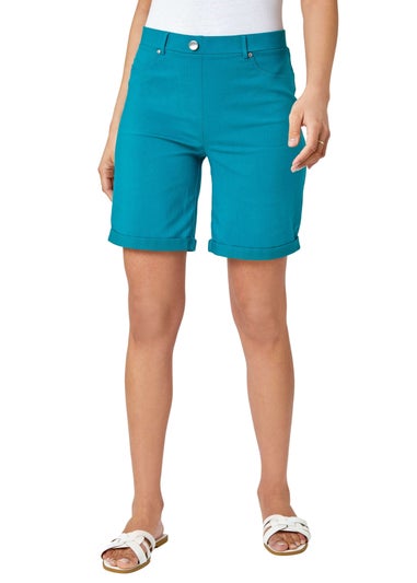 Roman Jade Turn Up Stretch Shorts