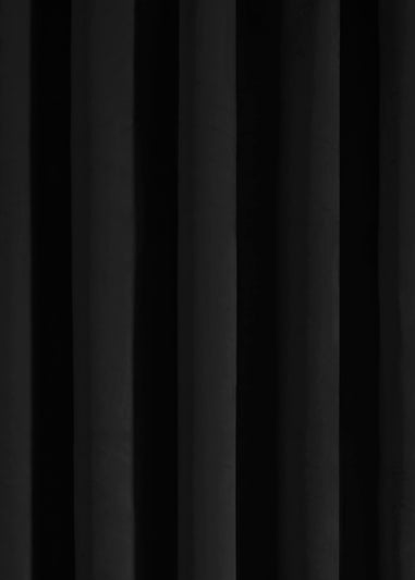 Laurence Llewelyn-Bowen Montrose Velvet Blackout Black Eyelet Single Panel Door Curtain