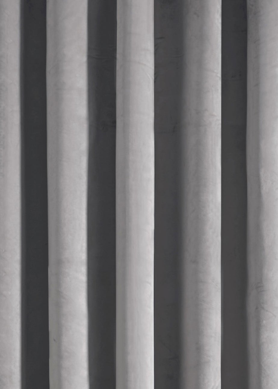 Laurence Llewelyn-Bowen Montrose Velvet Blackout Silver Eyelet Single Panel Door Curtain