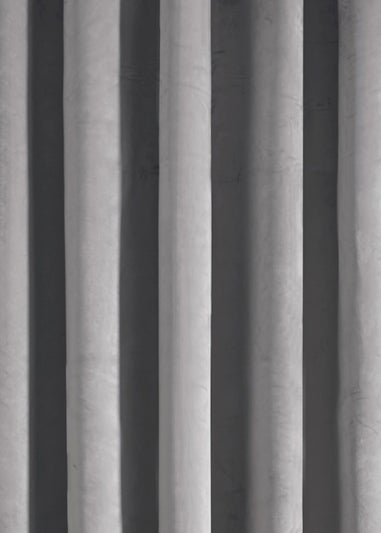 Laurence Llewelyn-Bowen Montrose Velvet Blackout Silver Eyelet Single Panel Door Curtain