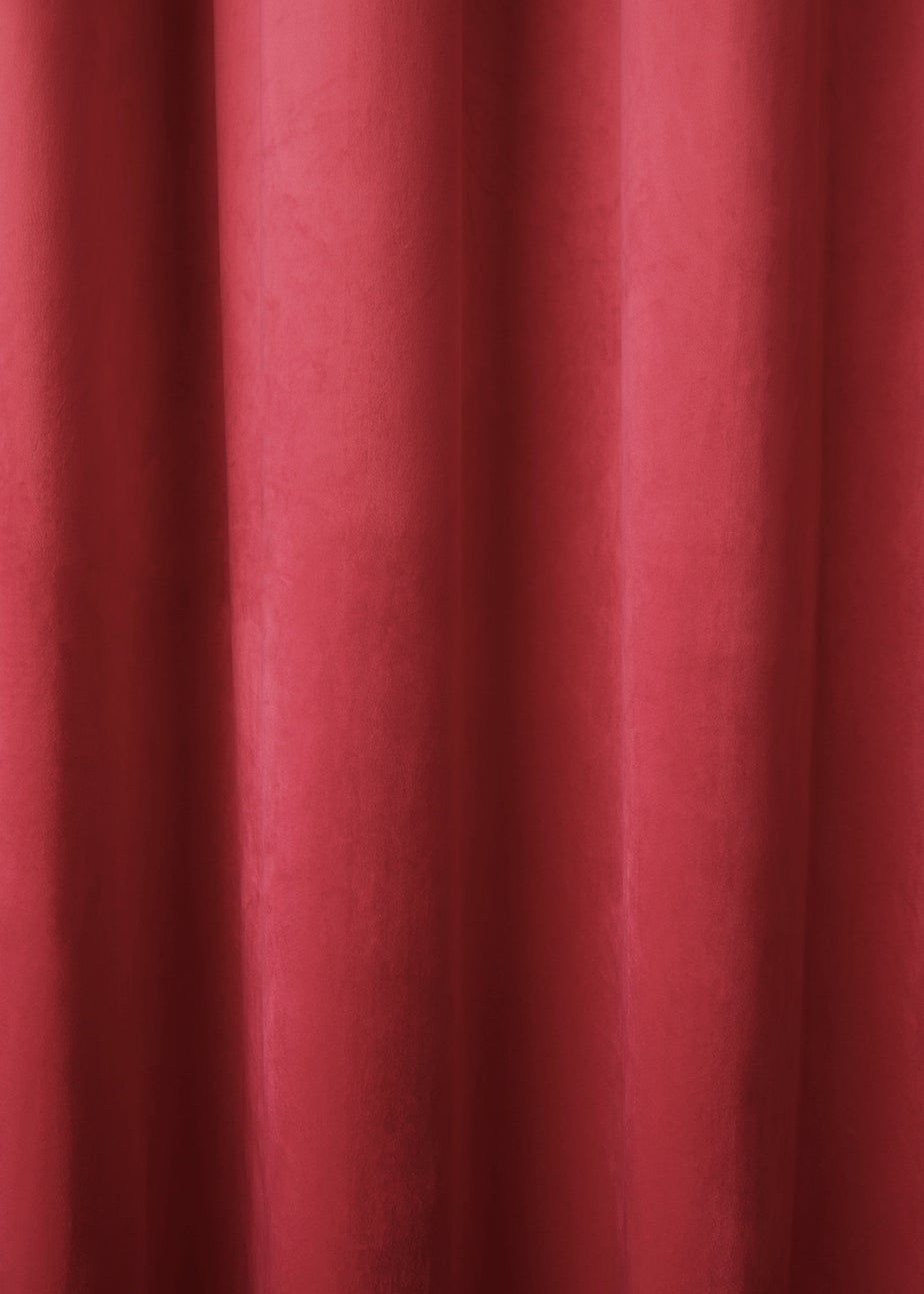 Laurence Llewelyn-Bowen Montrose Velvet Blackout Red Eyelet Single Panel Door Curtain