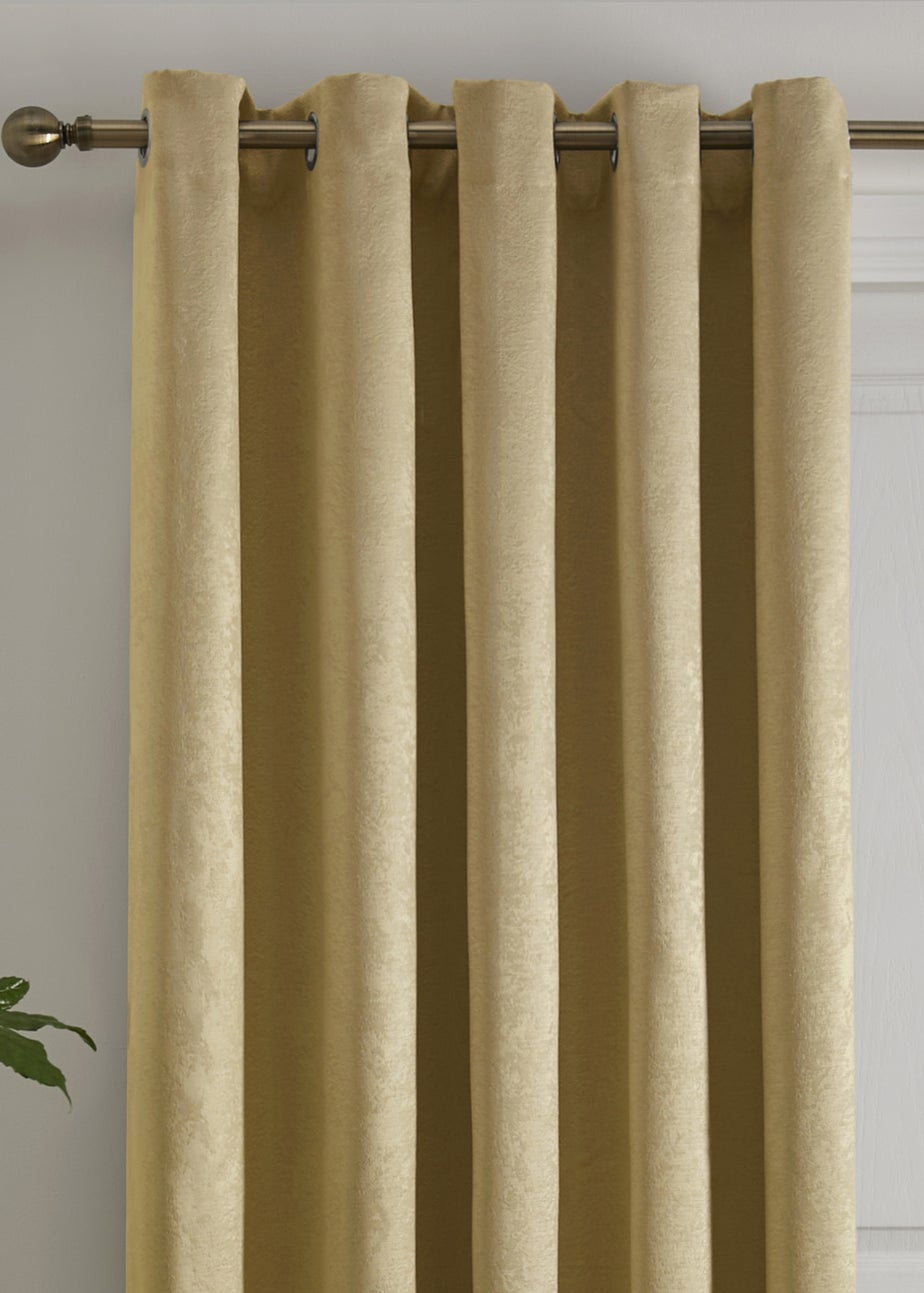 Fusion Strata Dimout Yellow Eyelet Single Panel Door Curtain