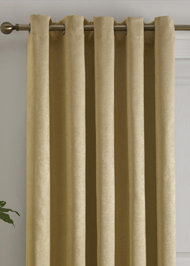 Fusion Strata Dimout Yellow Eyelet Single Panel Door Curtain