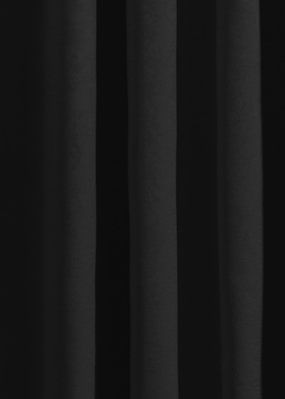 Fusion Strata Dimout Black Eyelet Single Panel Door Curtain