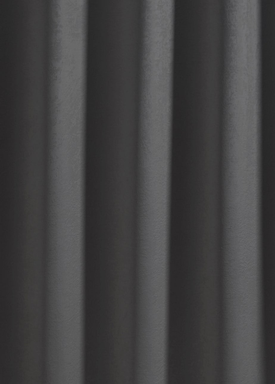 Fusion Strata Dimout Grey Eyelet Single Panel Door Curtain