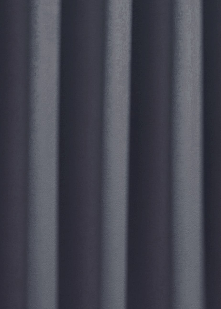 Fusion Strata Dimout Navy Eyelet Single Panel Door Curtain