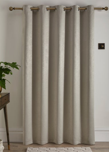 Fusion Strata Dimout Natural Eyelet Single Panel Door Curtain