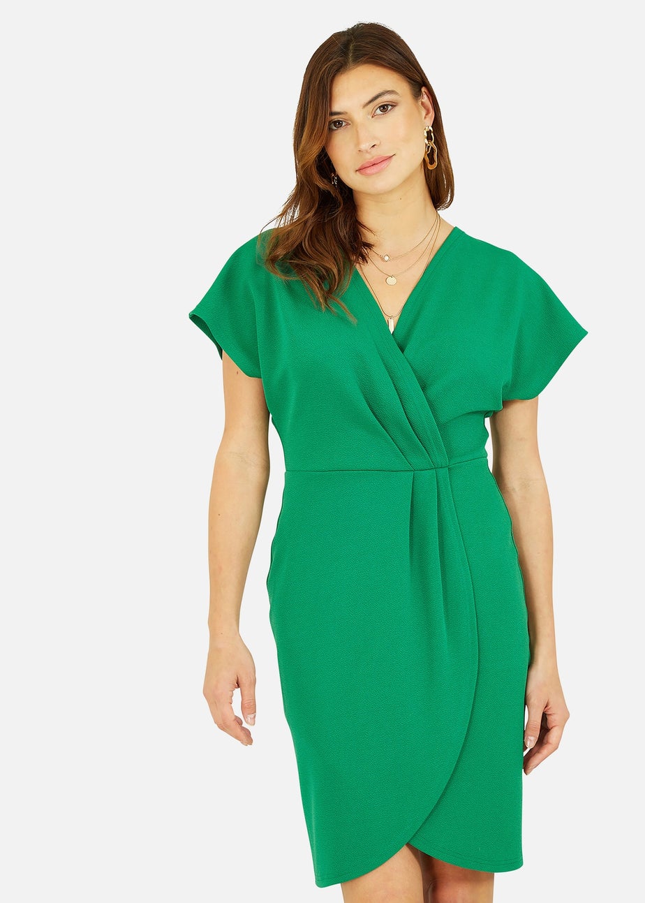 Mela Green Wrap Front Dress