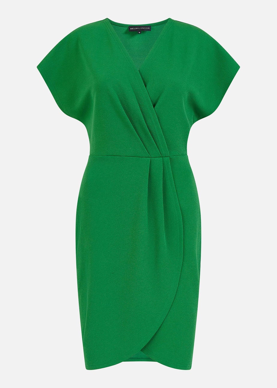 Mela Green Wrap Front Dress