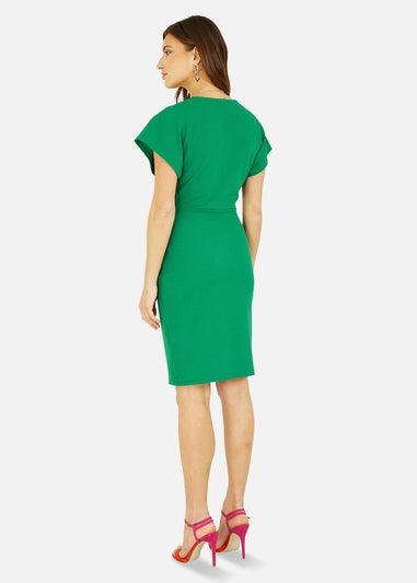 Mela Green Wrap Front Dress