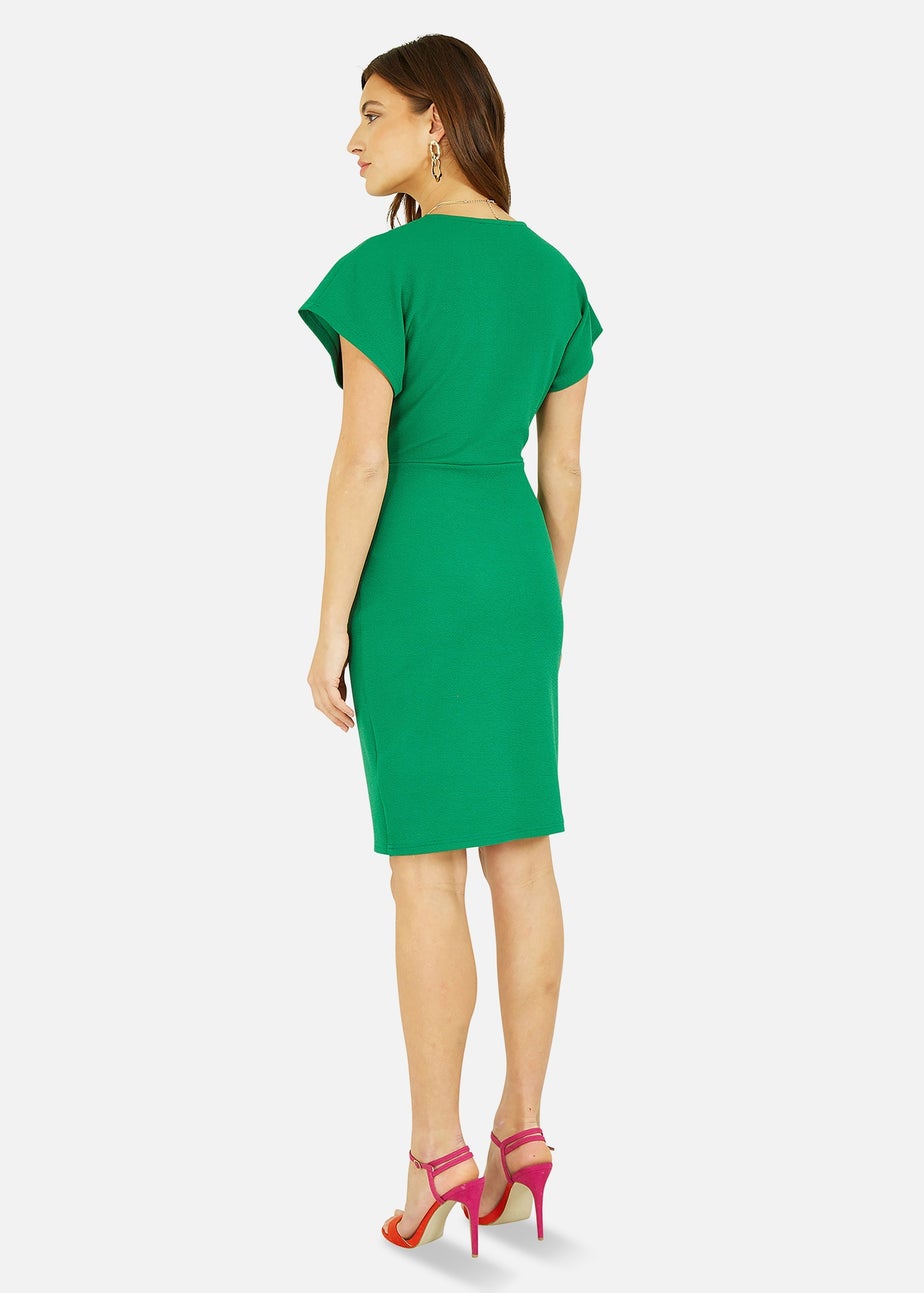 Mela Green Wrap Front Dress