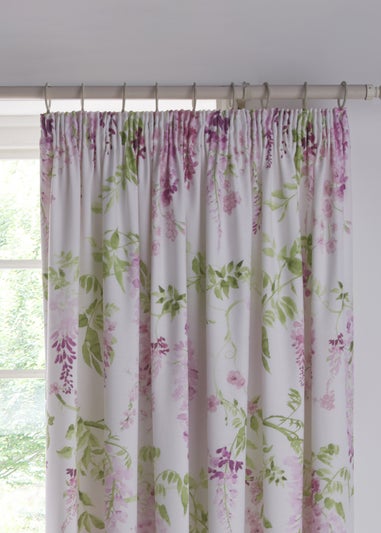 Dreams & Drapes Wisteria Pink Pencil Pleat Curtains With Tie-Backs