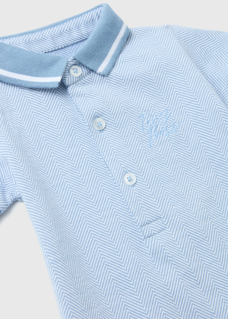 Baby Blue Tiny Boss Polo Romper (Newborn-18mths)