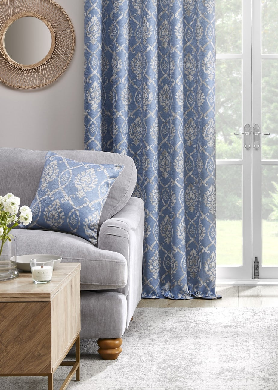 Dreams & Drapes Vivianna Soft Touch Blue Filled Cushion (43cm x 43cm)