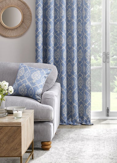 Dreams & Drapes Vivianna Soft Touch Blue Filled Cushion (43cm x 43cm)