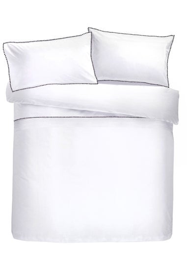 Serene Pom Pom Grey Duvet Cover Set