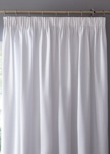 Fusion Dijon Blackout White Pencil Pleat Curtains