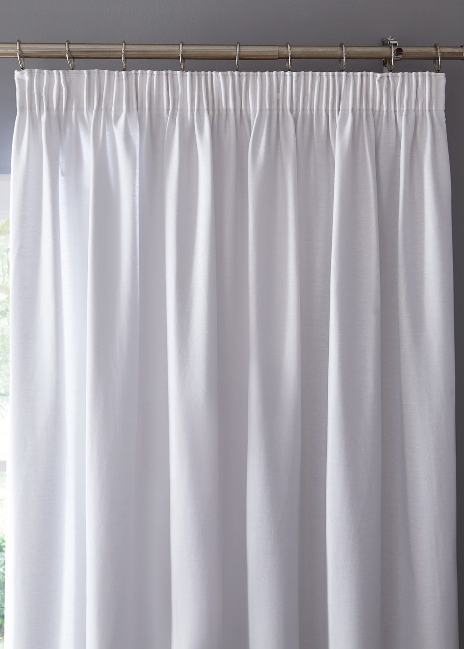 Fusion Dijon Blackout White Pencil Pleat Curtains