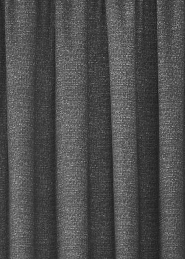 Dreams & Drapes Pembrey Brushed Cotton Grey Pencil Pleat Curtains With Tie-Backs