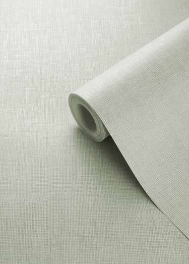 Darcy James Linen Texture Green Wallpaper
