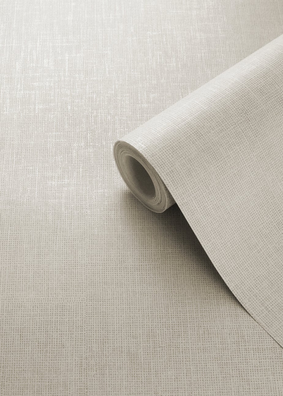 Darcy James Linen Texture Cream Wallpaper