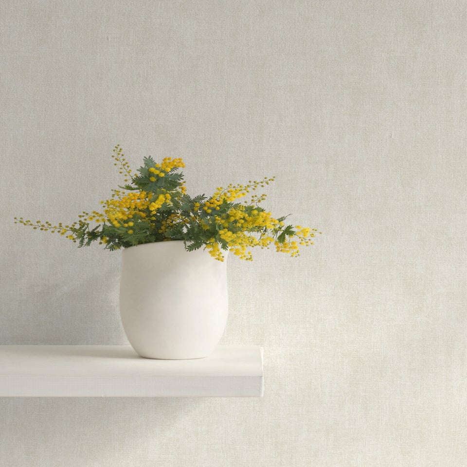 Darcy James Linen Texture Cream Wallpaper