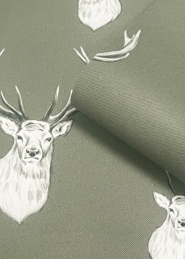 Catherine Lansfield Stag Sage Wallpaper