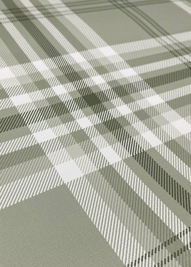 Catherine Lansfield Kelso Check Sage Wallpaper