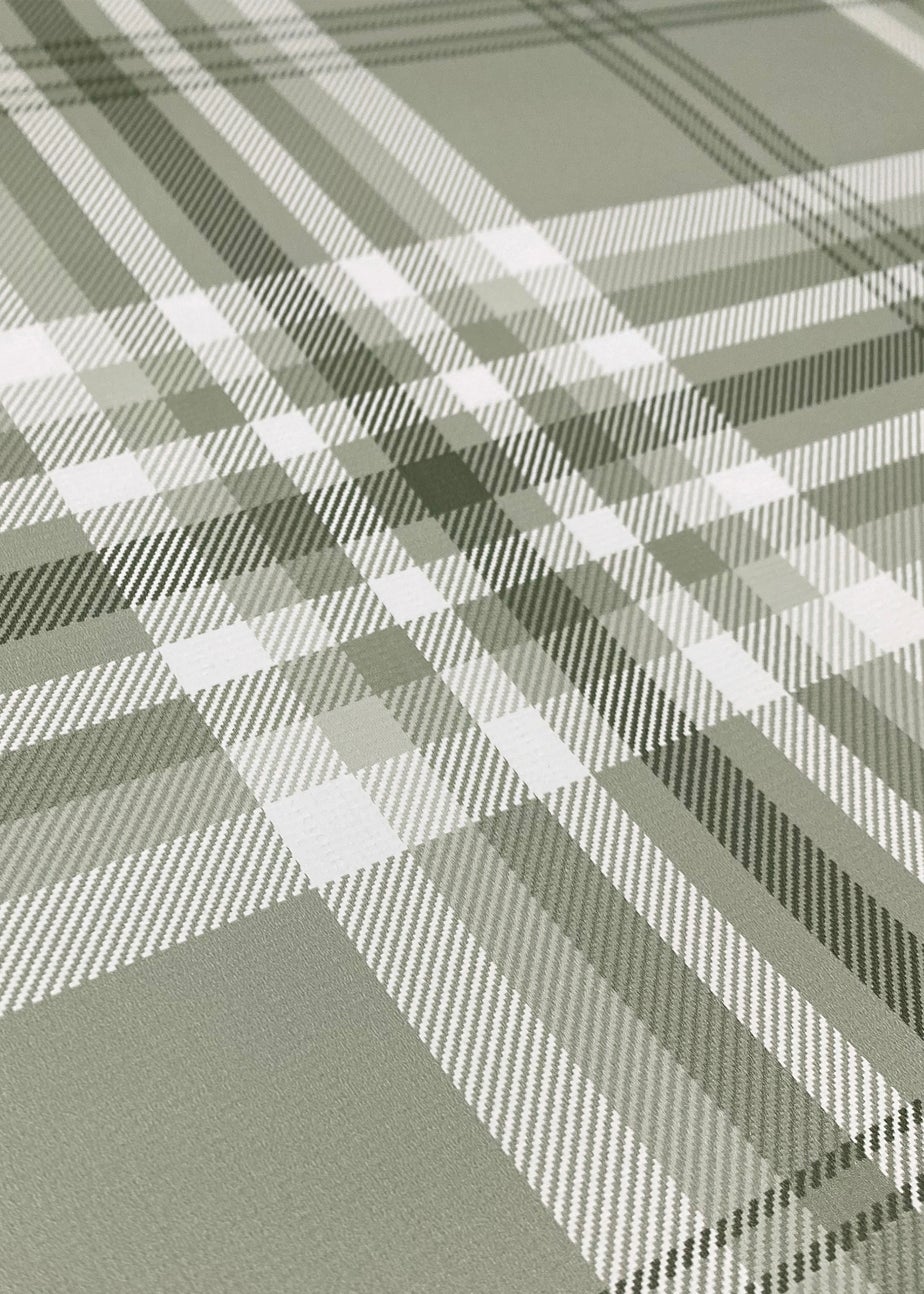 Catherine Lansfield Kelso Check Sage Wallpaper